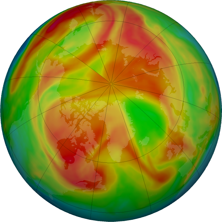Arctic ozone map for 04 April 2019